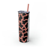 Custom Personalized Cow Printed Skinny Tumbler with Straw, 20oz! Multiple Colors!