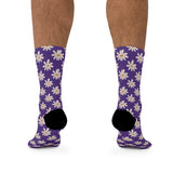 Dark Purple Daisy Unisex Eco Friendly Recycled Poly Socks!!! Free Shipping!!! 58% Recycled Materials!