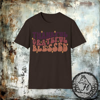 Thankful Grateful Blessed Thanksgiving Fall Vibes Retro Unisex Graphic Tees!