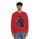 Valentines Day Black Horse Red Hearts Edition Unisex Sweatshirt! Retro! Free Shipping!!!