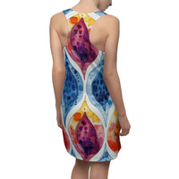 Boho Watercolor Rain Drops Women's Racerback Dress! Free Shipping! Sun Dress, Sleep Shirt, Swim Cover Up!