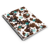 Western Inspired Cow Print Blue Teal Star Journal! Free Shipping! Great for Gifting!