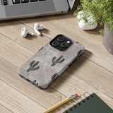 Grey Acid Wash Cactus Western Tough Phone Cases!