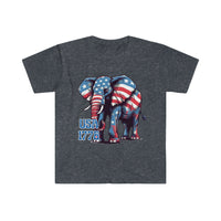 USA 1776 Elephant Patriotic Independence Day Design Unisex Graphic Tees!