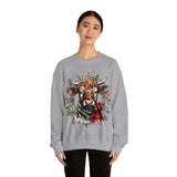 1 Highlander Cow Christmas Edition Unisex Heavy Blend Crewneck Sweatshirt!