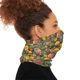 Green Floral Print Lightweight Neck Gaiter! 4 Sizes Available! Free Shipping! UPF +50! Great For All Outdoor Sports!