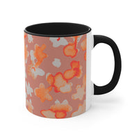 Boho Orange Florals Accent Coffee Mug, 11oz! Free Shipping! Great For Gifting! Lead and BPA Free!