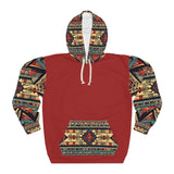 Red Tan and Purple Aztec Unisex Pullover Hoodie! All Over Print! New!!!
