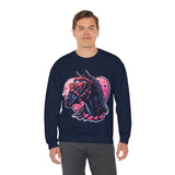 Valentines Day Black Horse Pink Hearts Unisex Sweatshirt! Retro! Free Shipping!!!