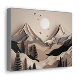 Western/Boho Mountain Scenery in Blacks and Browns Canvas Gallery Wraps!