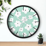 Retro Pastel Green Florals Print Wall Clock! Perfect For Gifting! Free Shipping!!! 3 Colors Available!