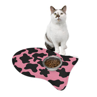 Black and Pink Cow Print Pet Feeding Mats! Dog and Cat Shapes! Foxy Pets! Free Shipping!!!