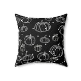 Black and White Polka Dot Pumpkin Square Pillow! Halloween! Fall Vibes!