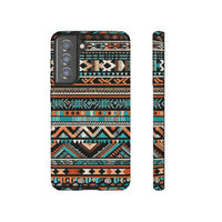 Teal and Orange Aztec Tough Cases! Cellphone Cases! Multiple Sizes Available! Apple iPhone, Samsung Galaxy, and Google Pixel devices!