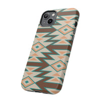 Teal and Brown Aztec Tough Cases! Cellphone Cases! Multiple Sizes Available! Apple iPhone, Samsung Galaxy, and Google Pixel devices!