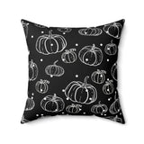 Black and White Polka Dot Pumpkin Square Pillow! Halloween! Fall Vibes!