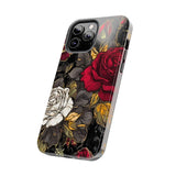 White and Red Roses Gothic Inspired Halloween Tough Phone Cases! Fall Vibes!