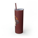 Just Fang On Happy Ghost Retro Daisy Halloween Skinny Tumbler with Straw, 20oz! Multiple Colors!
