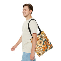 Golden Denim Florals Fall Vibes Tote Bag!