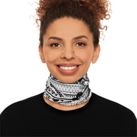 Classic Black and White Print Lightweight Neck Gaiter! 4 Sizes Available! Free Shipping! UPF +50! Great For All Outdoor Sports!