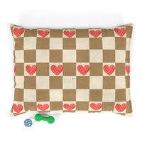 Brown and Cream Heart Plaid Pet Bed! Foxy Pets! Free Shipping!!!