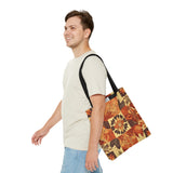 Reddish Burnt Orange Creamy Brown Leaves Fall Vibes Tote Bag!