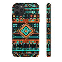 Turquoise Aztec Tough Cases! Cellphone Cases! Multiple Sizes Available! Apple iPhone, Samsung Galaxy, and Google Pixel devices!