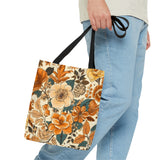 Golden Denim Florals Fall Vibes Tote Bag!