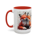 Foxy Lovers Valentines Day Accent Coffee Mug (11, 15oz)! Free Shipping! Microwave and Dishwasher Safe! BPA Free