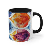 Boho Watercolor Tear Drop Accent Coffee Mug, 11oz! Free Shipping! Great For Gifting! Lead and BPA Free!