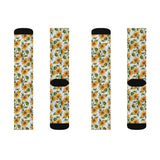Yellow Sunflowers Print Socks! 3 Sizes Available! Fast and Free Shipping!!! Giftable!
