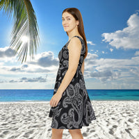 Western Black and White Bandana Print Women's Fit n Flare Dress! Free Shipping!!! New!!! Sun Dress! Beach Cover Up! Night Gown! So Versatile!
