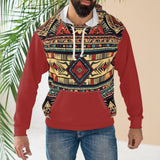 Reds Tans and Browns Aztec Unisex Pullover Hoodie! All Over Print! New!!!