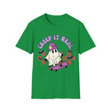 Creep it Real Retro Skate Boarding Ghost Unisex Graphic Tee! Halloween! Fall Vibes!