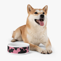 Black and Pink Cow Print Pet Bowl! Foxy Pets! Free Shipping!!!