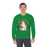 Just Fang On Retro Ghost Unisex Heavy Blend Crewneck Sweatshirt! Halloween! Fall Vibes!