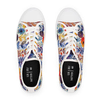 Boho Watercolor Floral Vines  Women's Low Top Sneakers! Free Shipping! Specialty Buy!