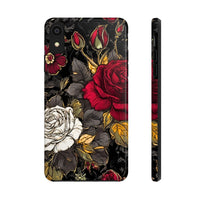 White and Red Roses Gothic Inspired Halloween Tough Phone Cases! Fall Vibes!