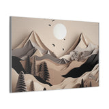 Western/Boho Mountain Scenery in Blacks and Browns Canvas Gallery Wraps!