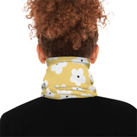 Pastel Yellow Floral Lightweight Neck Gaiter! 4 Sizes Available! Free Shipping! UPF +50! Great For All Outdoor Sports!