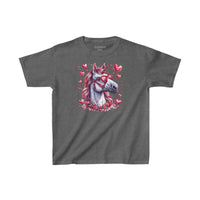 Valentines Day Pink Unicorn Horse With Sunglasses Hearts Kids Heavy Cotton Tee! Foxy Kids! Free Shipping!