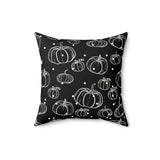 Black and White Polka Dot Pumpkin Square Pillow! Halloween! Fall Vibes!