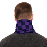 Black and Dark Purple Plaid Lightweight Neck Gaiter! 4 Sizes Available! Free Shipping! UPF +50! Great For All Outdoor Sports!