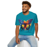 Spring Rainbow Butterfly Unisex Graphic Tees! Spring Vibes! All New Heather Colors!!! Free Shipping!!!