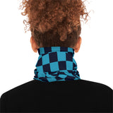 Black and Aqua Blue Plaid Lightweight Neck Gaiter! 4 Sizes Available! Free Shipping! UPF +50! Great For All Outdoor Sports!