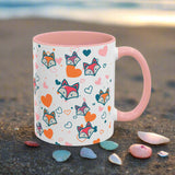 Coffee Mug - Fox Heart Medley Valentines Day Mug (11, 15oz)