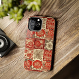 Royal Red Floral Fall Vibes Tough Phone Cases!