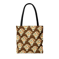 Retro 70's inspired Daisy Sheet Happy Ghost Fall Vibes Tote Bag!