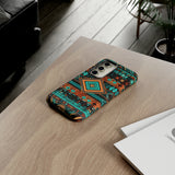 Turquoise Aztec Tough Cases! Cellphone Cases! Multiple Sizes Available! Apple iPhone, Samsung Galaxy, and Google Pixel devices!