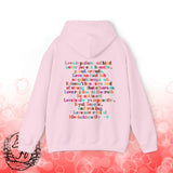 Love is Patient and Kind 1 Corinthians 13: 4-8 Back Designs Unisex Heavy Blend Hooded Sweatshirt! Free Shipping!!!